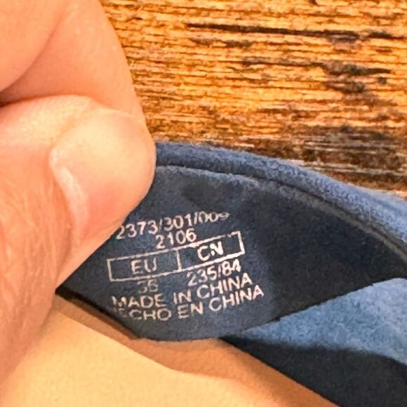 Zara Blue Suede Chunky Heels size 36eu (6us) - Picture 7 of 13